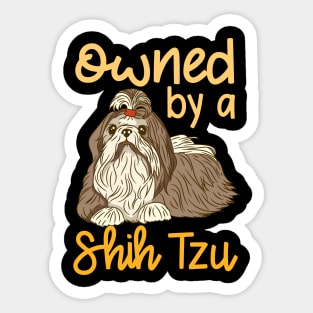 Owned By A Shih Tzu design for Chinese Dog Lover Sticker